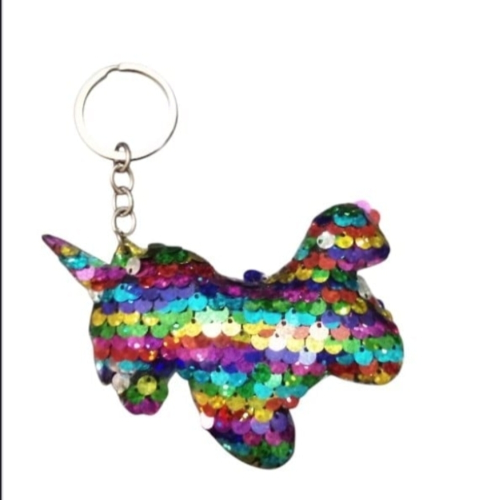 Rainbow Sequin Unicorn Keychain